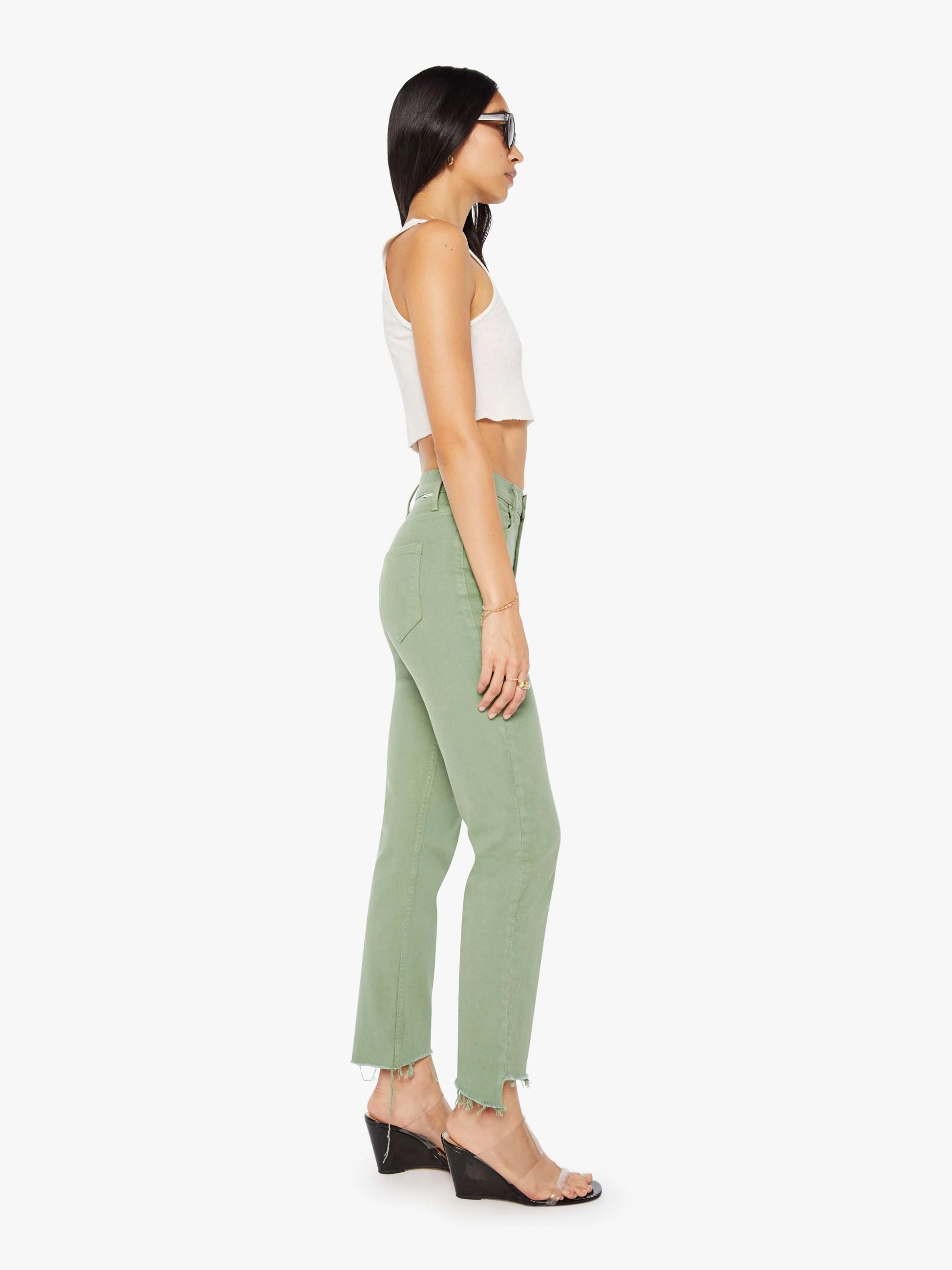 High Waisted Rider Ankle Step Fray - Mistletoe - Image 3