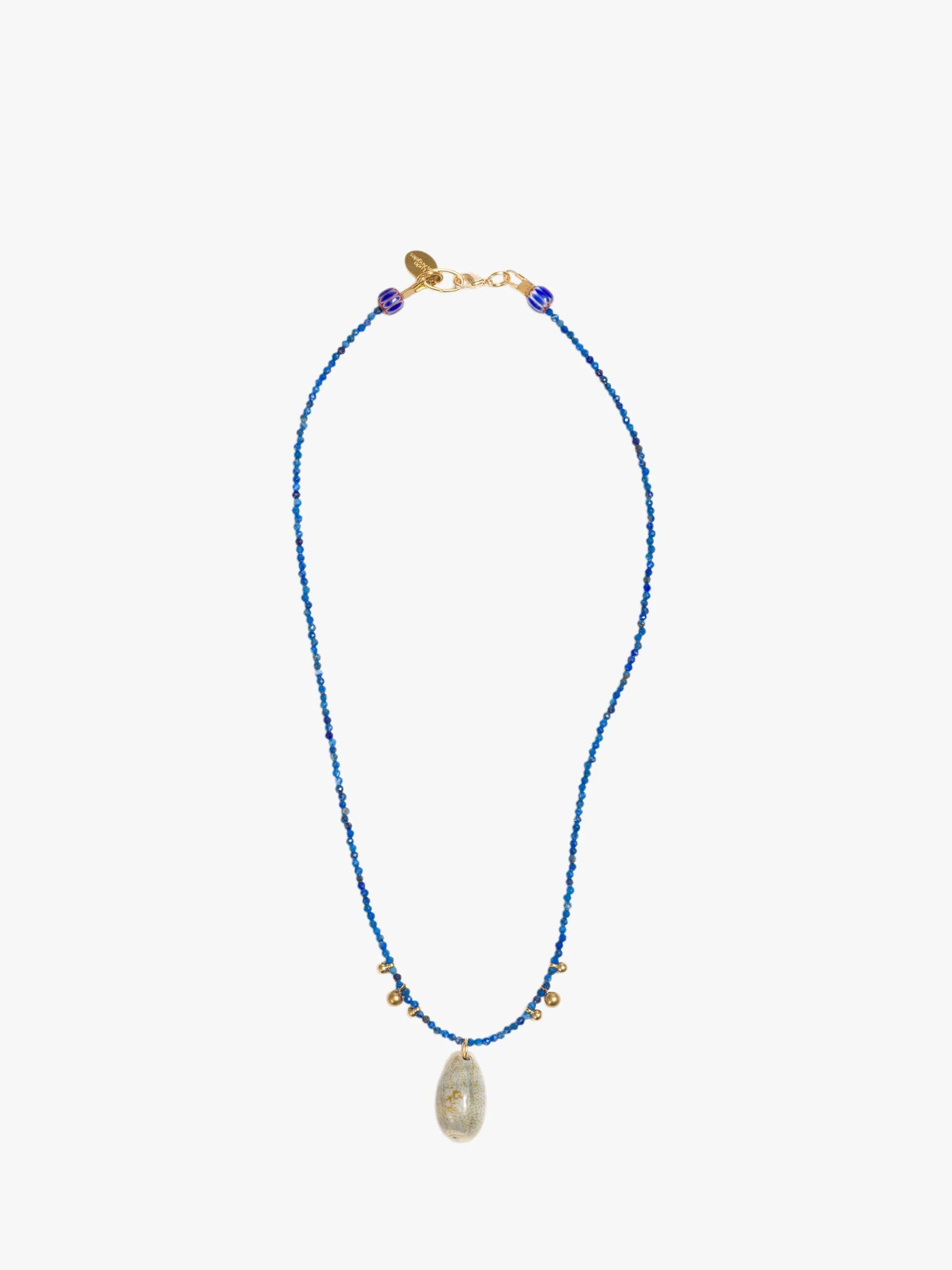 LUDA Beaded Necklace - Lapis Shell - Image 3