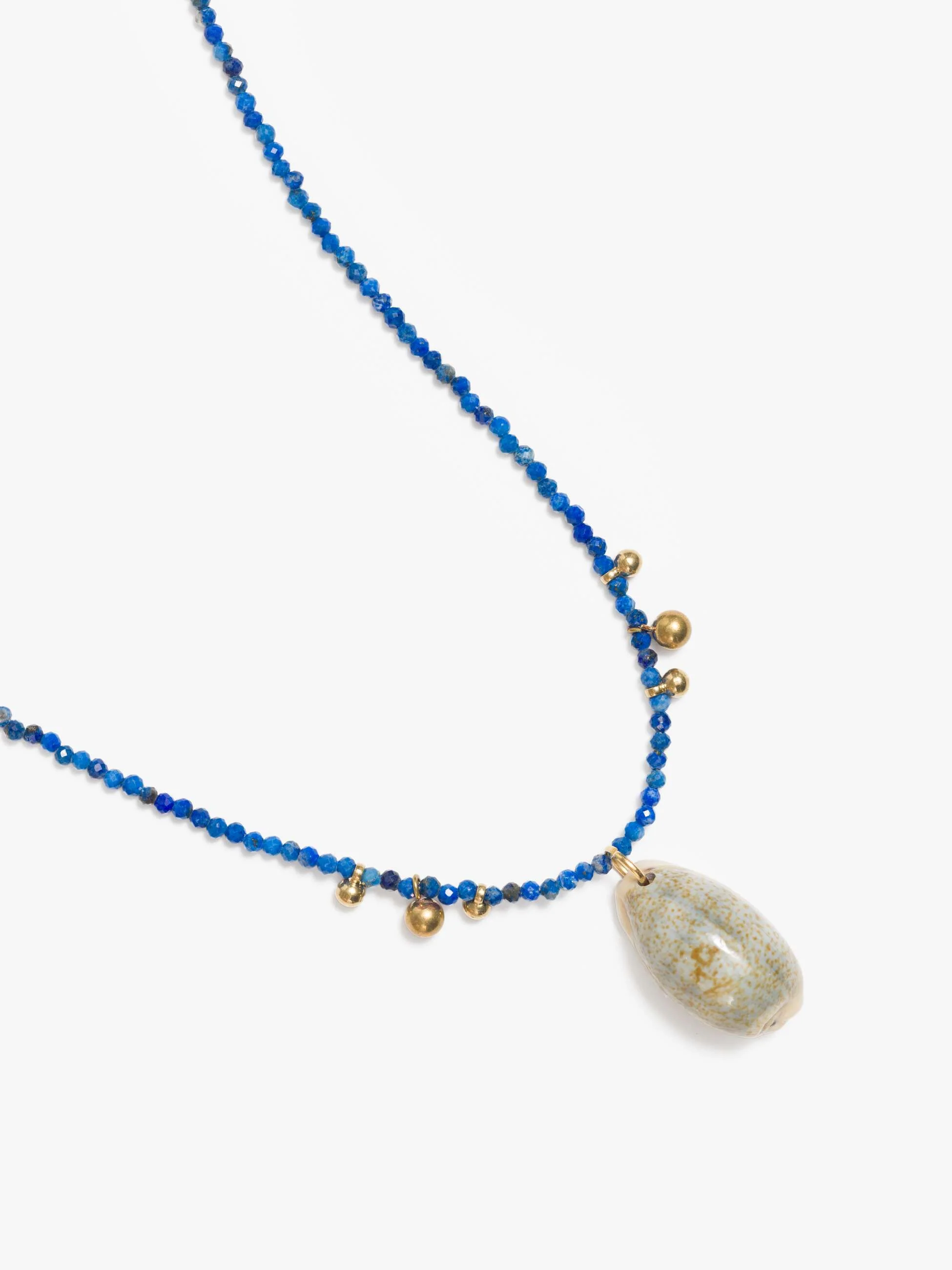 LUDA Beaded Necklace - Lapis Shell - Image 4