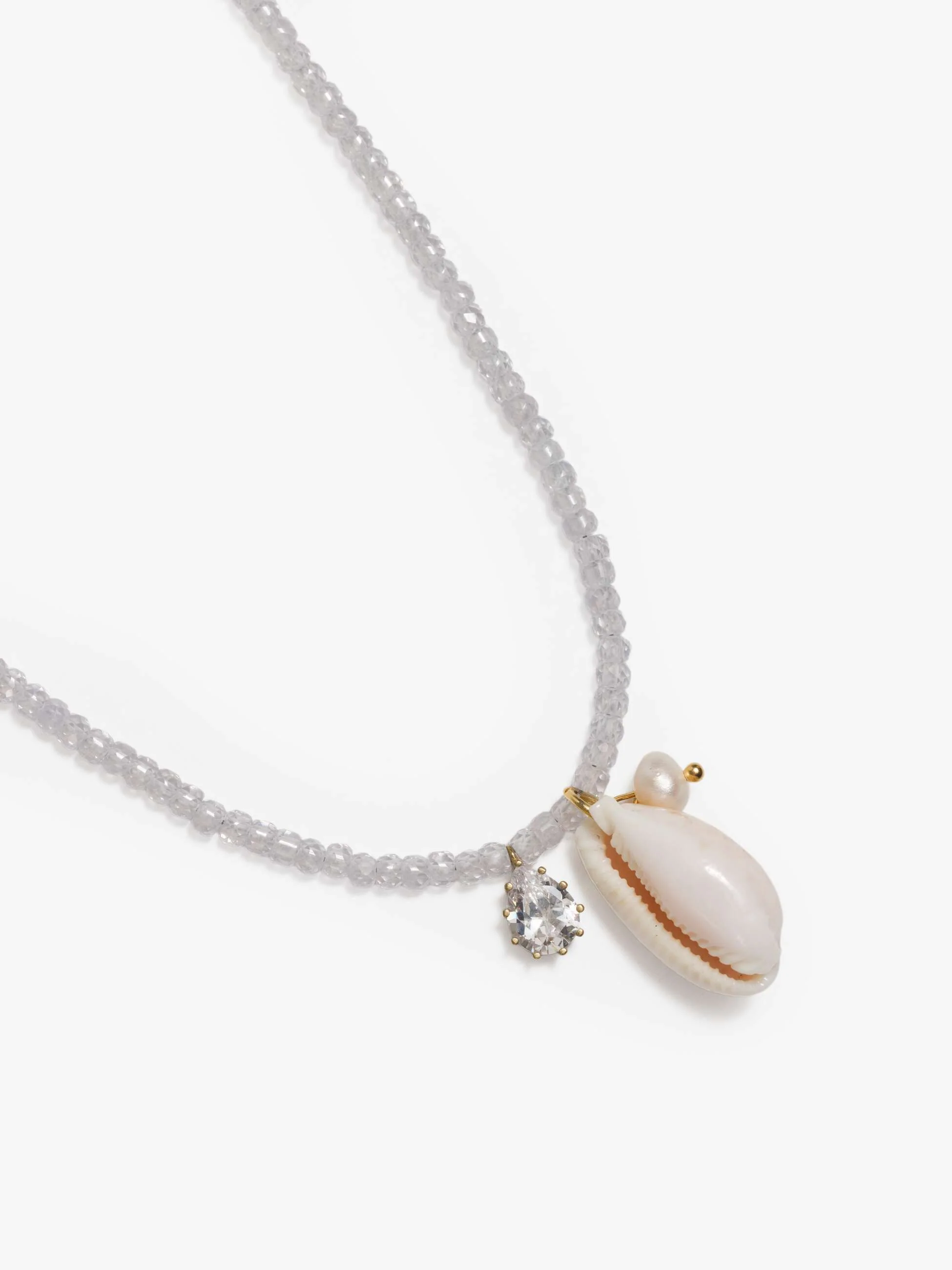 LUDA Beaded Necklace - White - Image 4