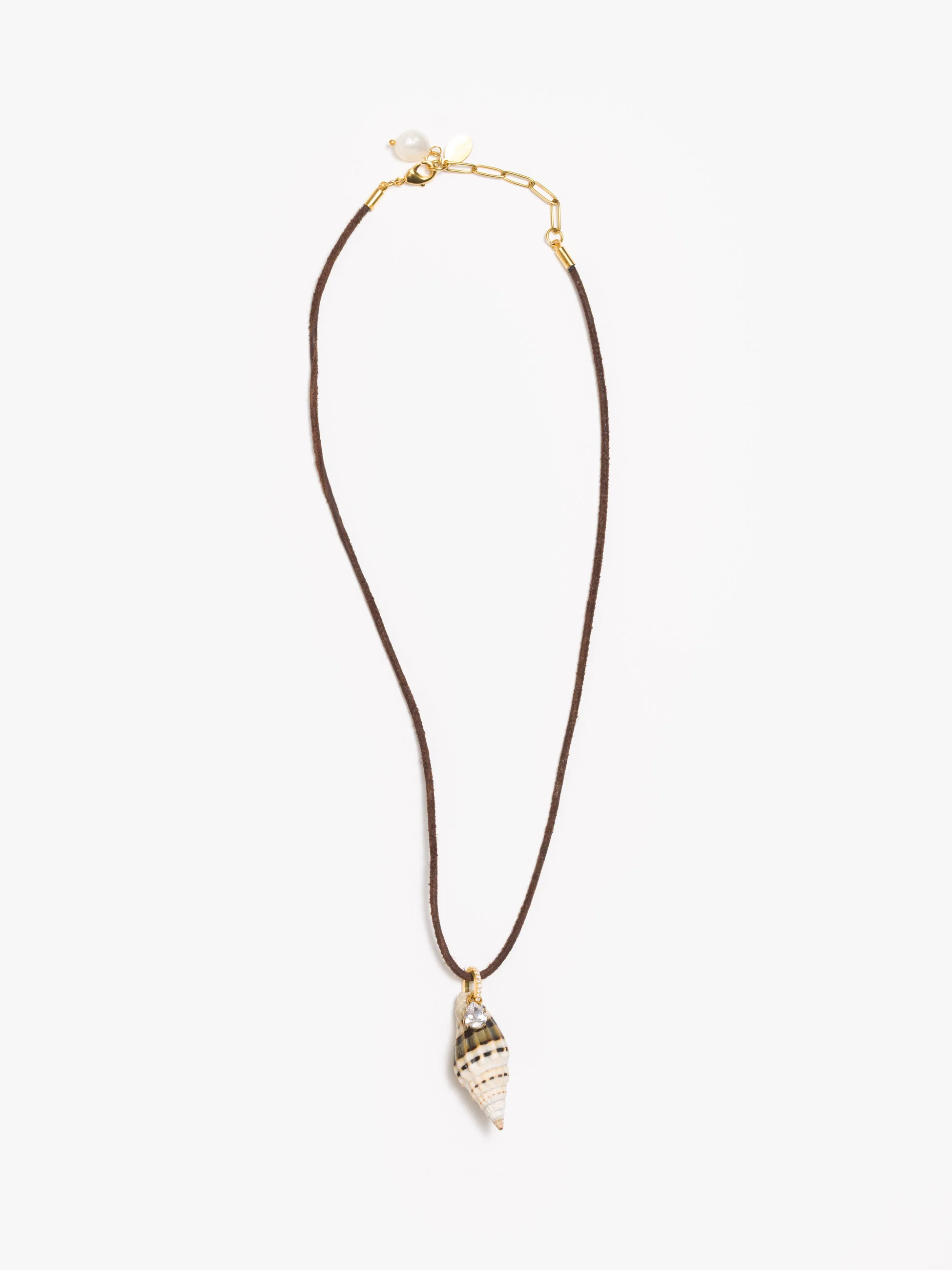 LUDA Suede Necklace - Swirl Shell - Image 3