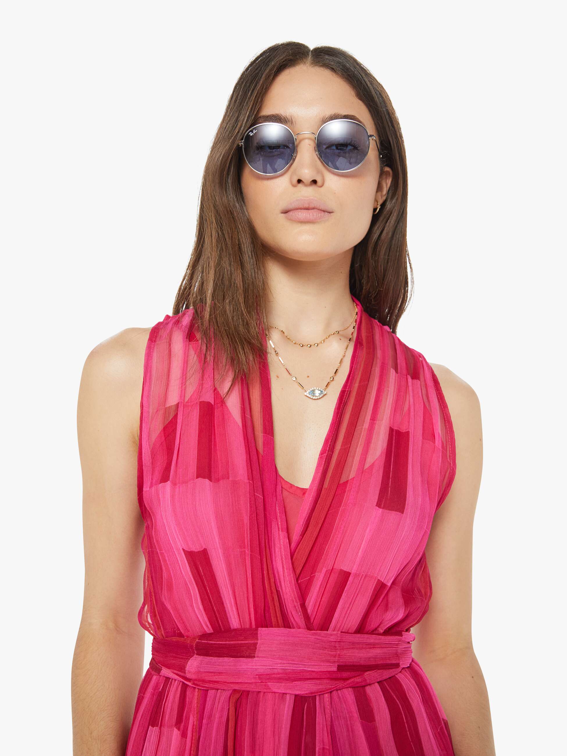 Natalie Martin Nico Sleeveless Maxi W/ Sash - Sea Glass Pink - Image 5