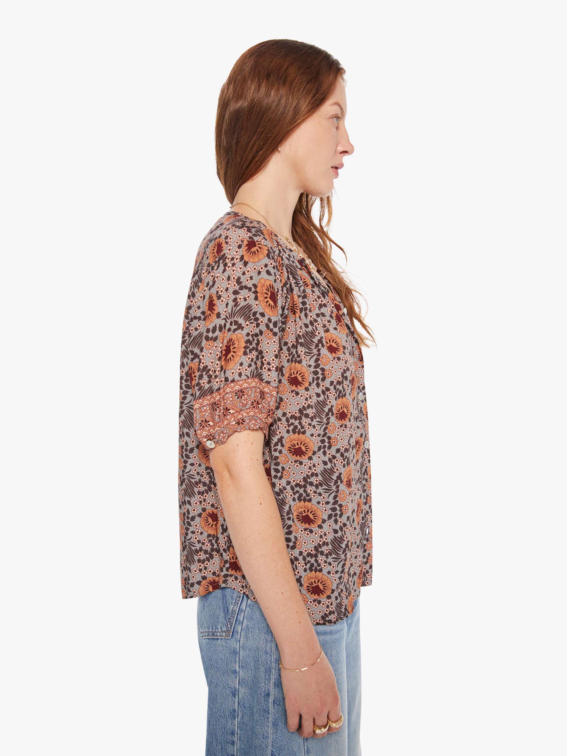 Natalie Martin Violet Top - Vintage Flowers Slate - Image 3