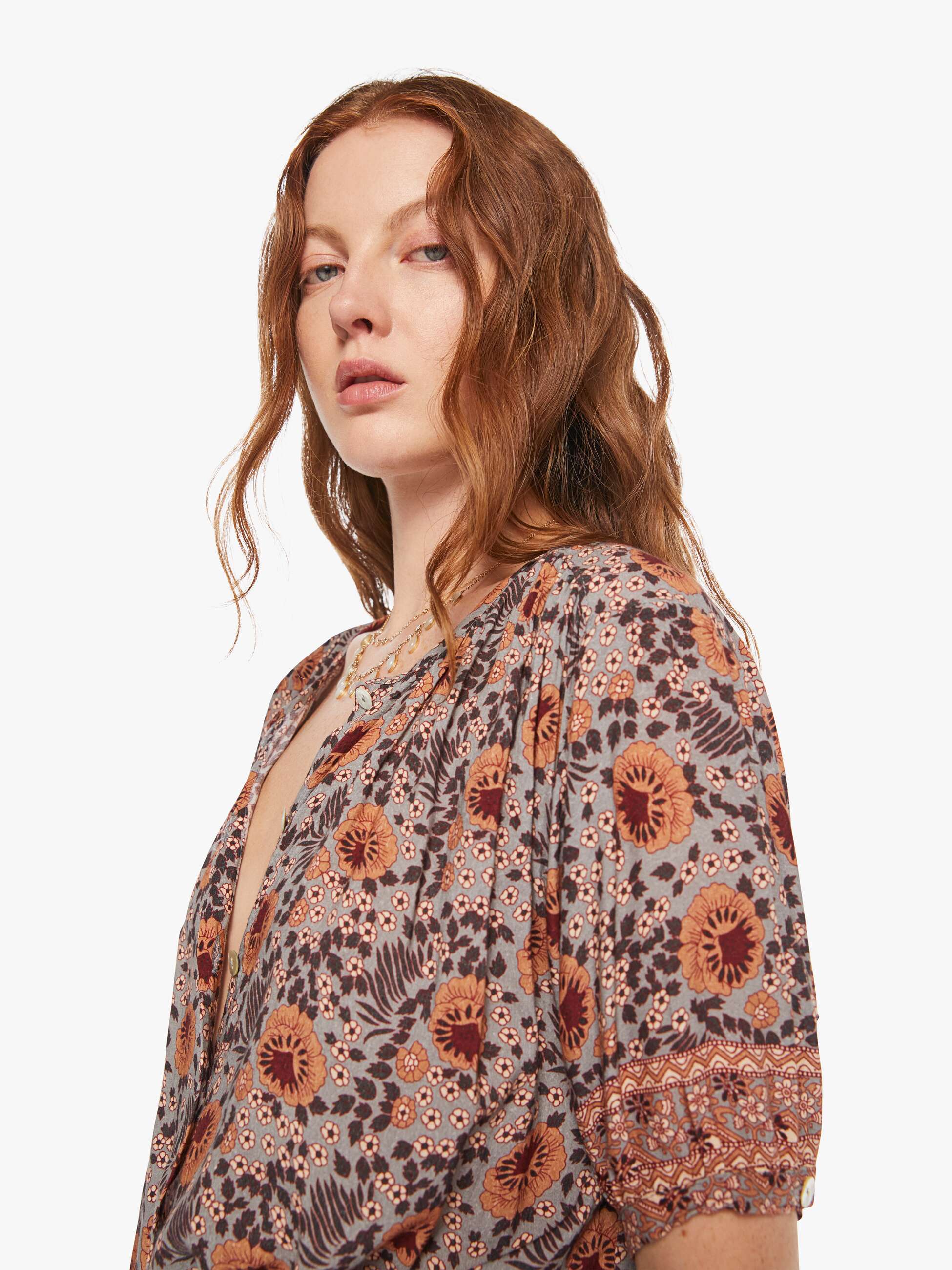 Natalie Martin Violet Top - Vintage Flowers Slate - Image 6