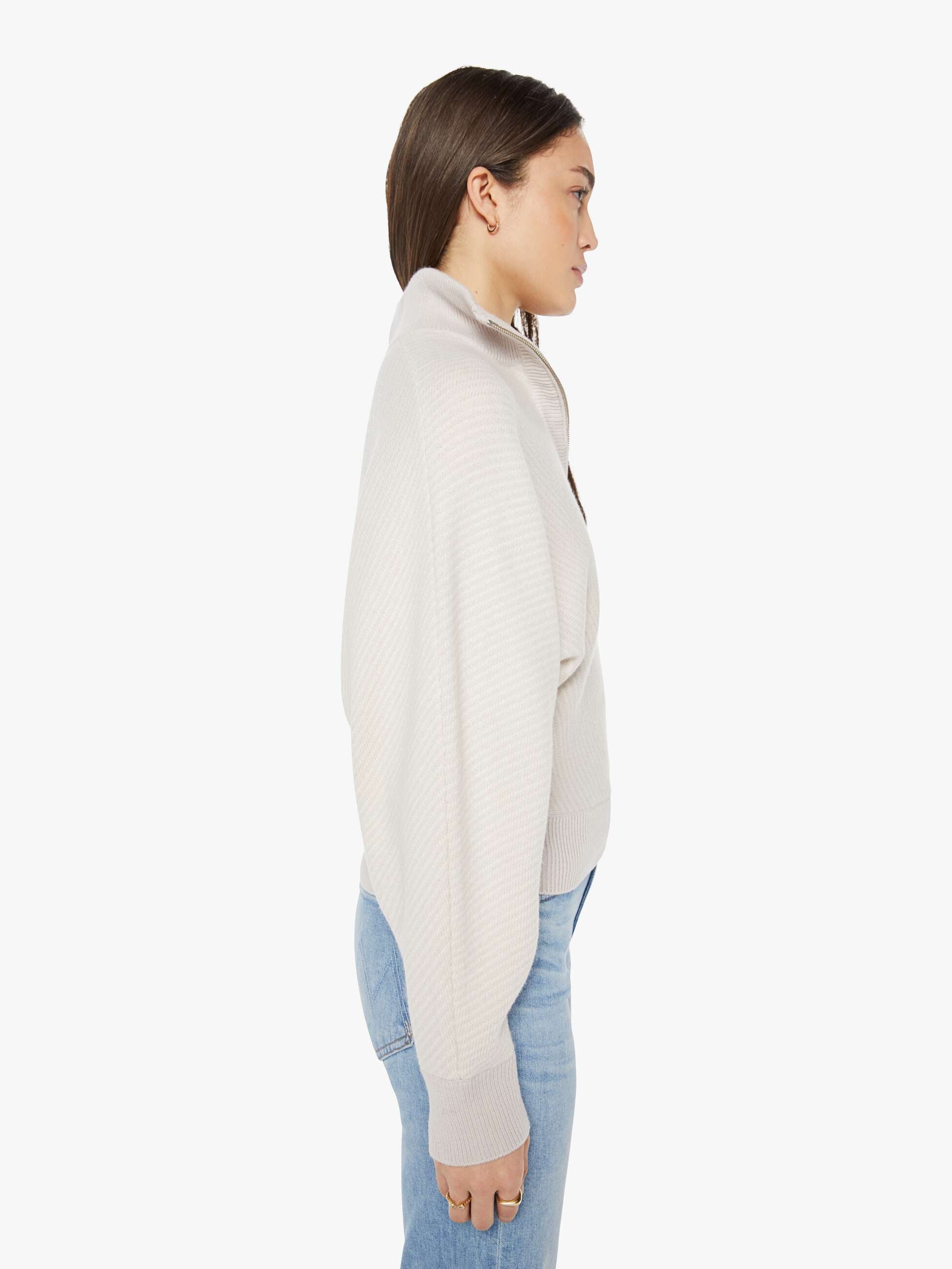 SABLYN Amber Mock Neck Half Zip Dolman - Himalaya Gardenia - Image 3