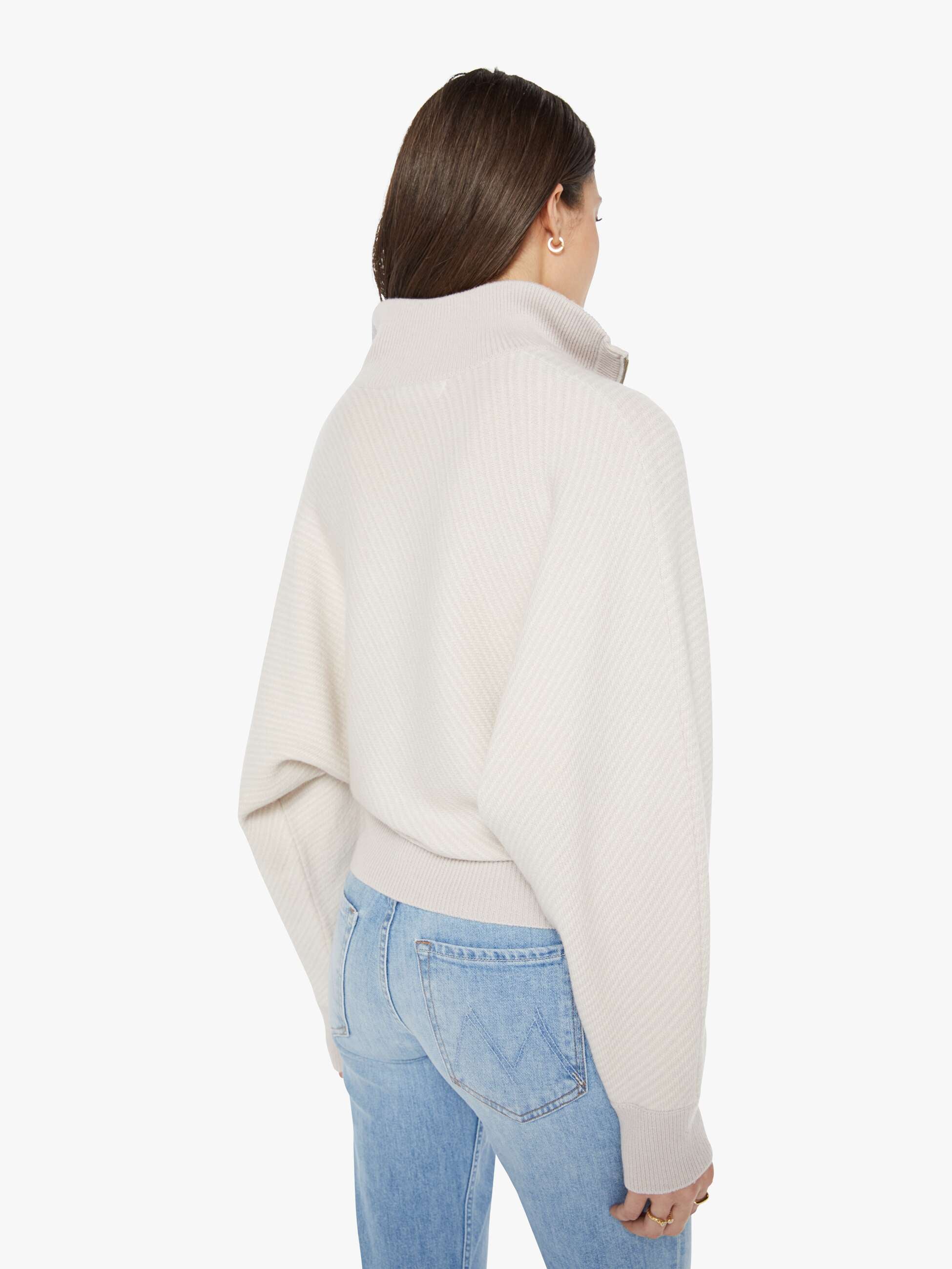 SABLYN Amber Mock Neck Half Zip Dolman - Himalaya Gardenia - Image 4