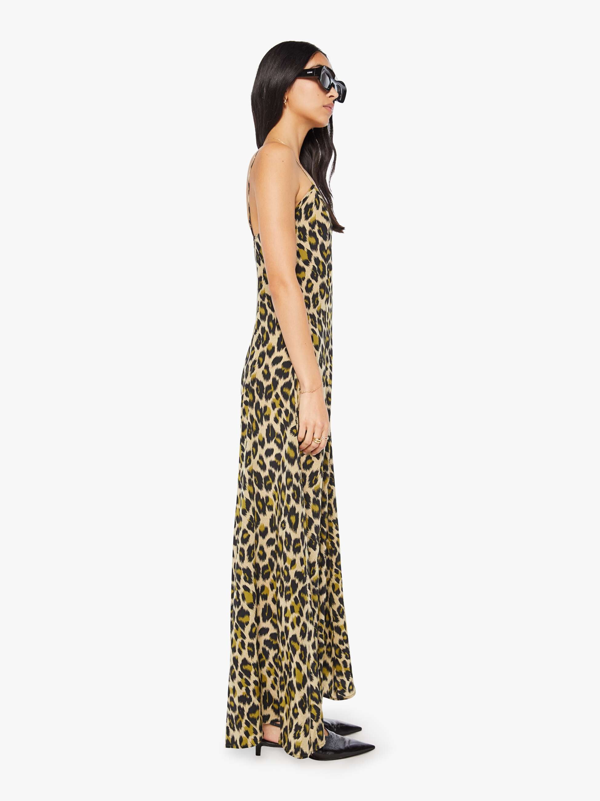 SPRWMN Bias Maxi Dress - Green Leopard - Image 3