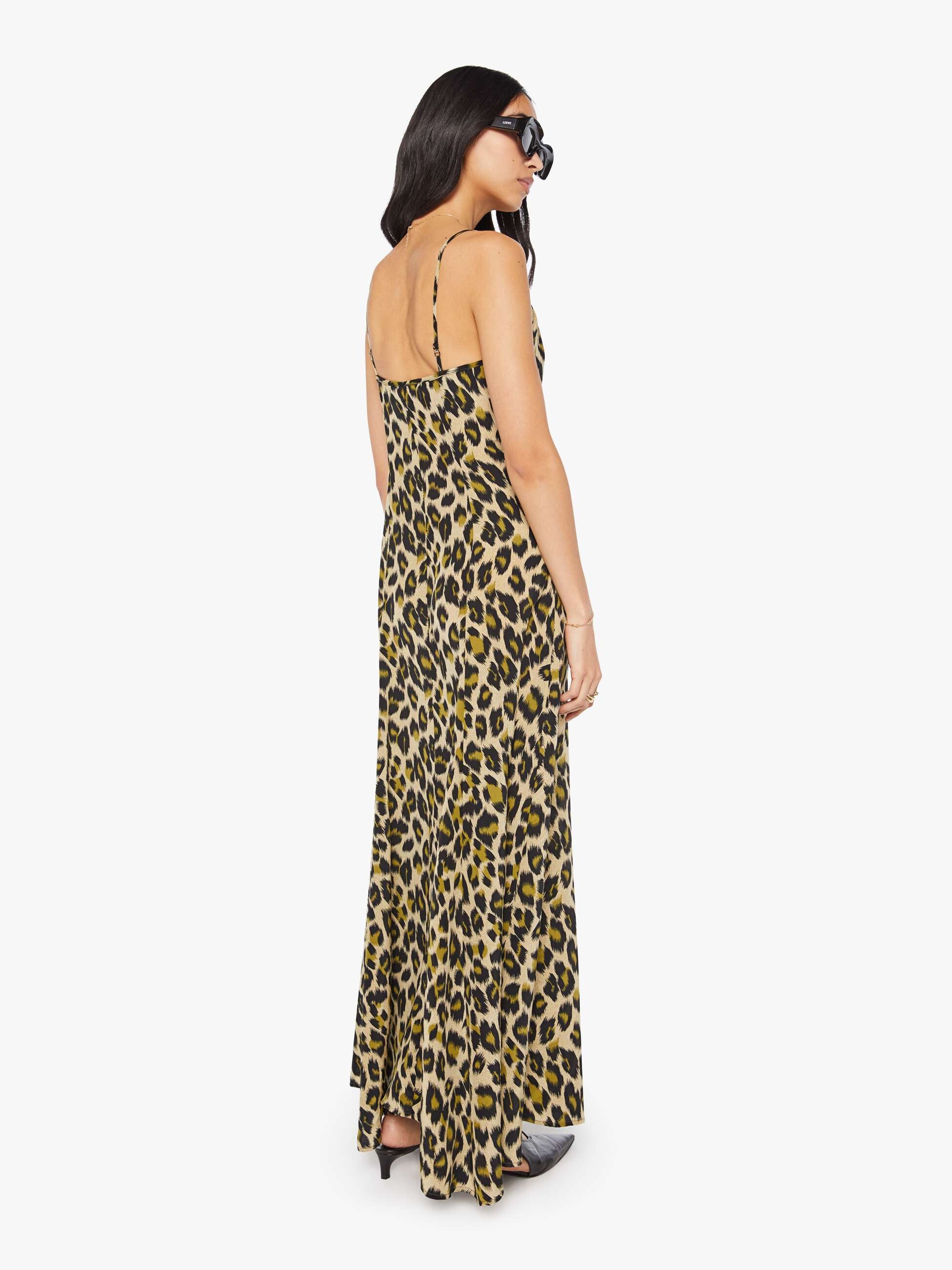 SPRWMN Bias Maxi Dress - Green Leopard - Image 4