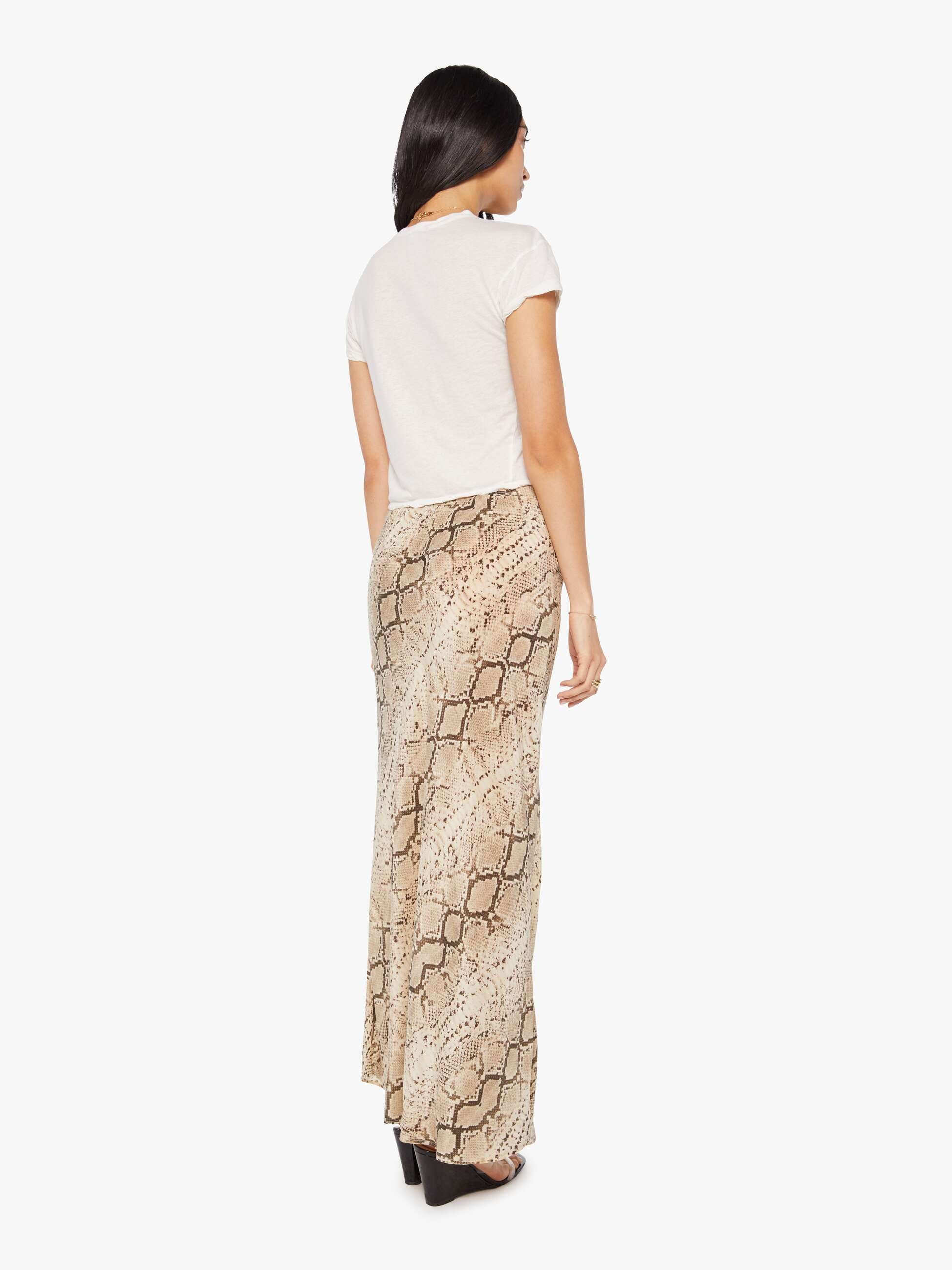 SPRWMN Bias Maxi Skirt - Beige Snakeskin - Image 4