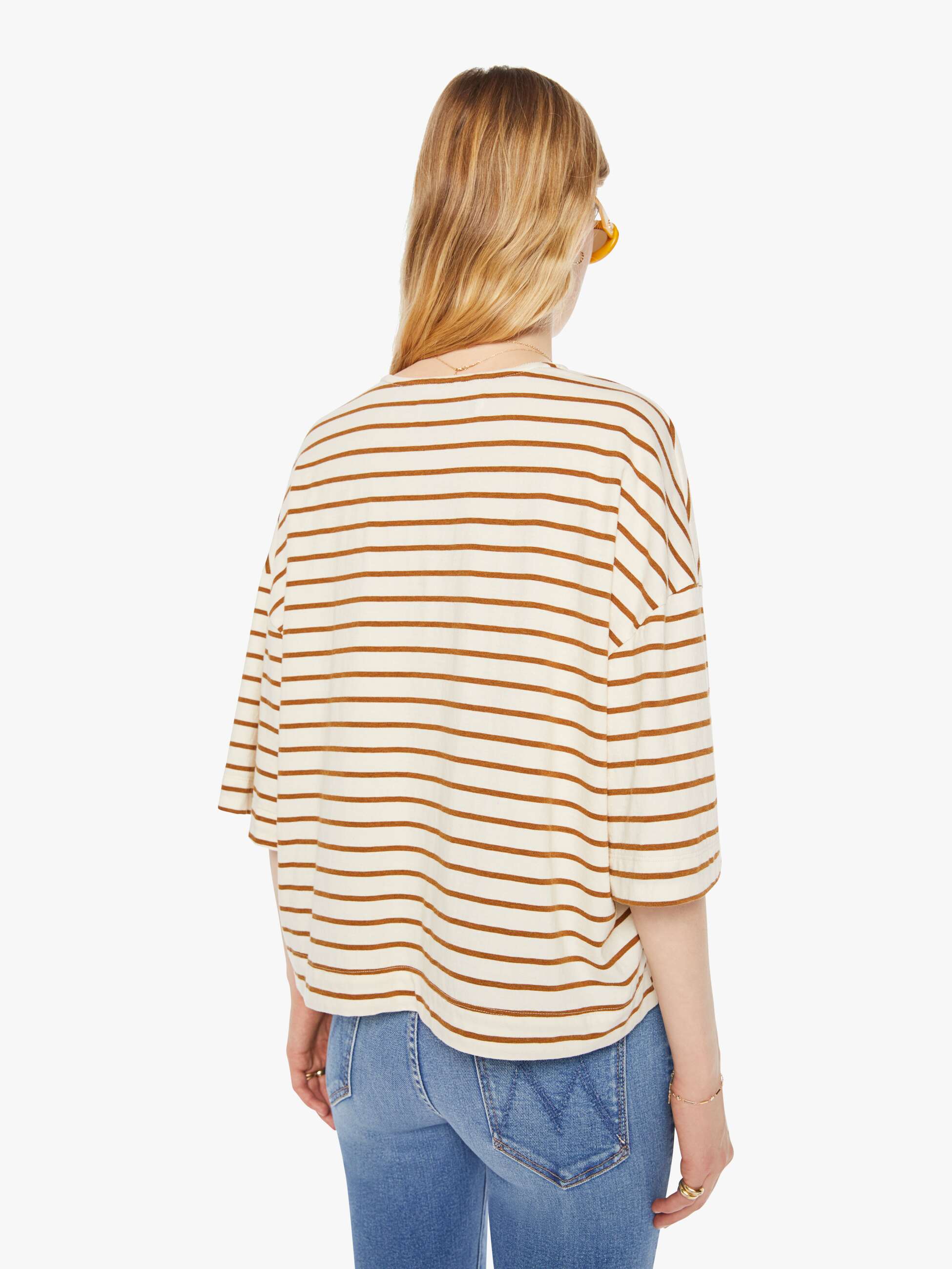 SPRWMN Henley Top - Camel Stripe - Image 4
